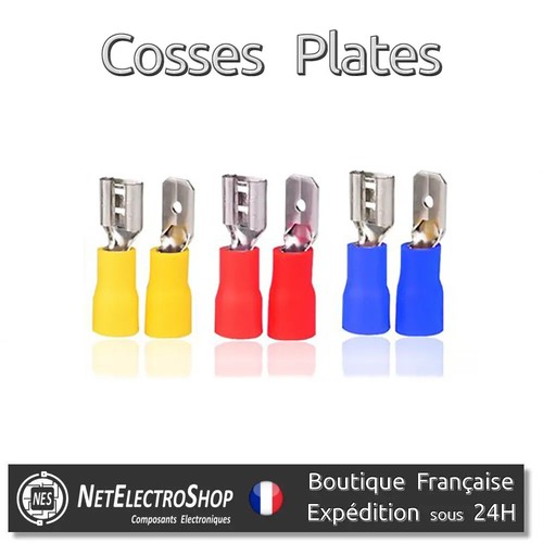 Cosse electrique plate - plate, à